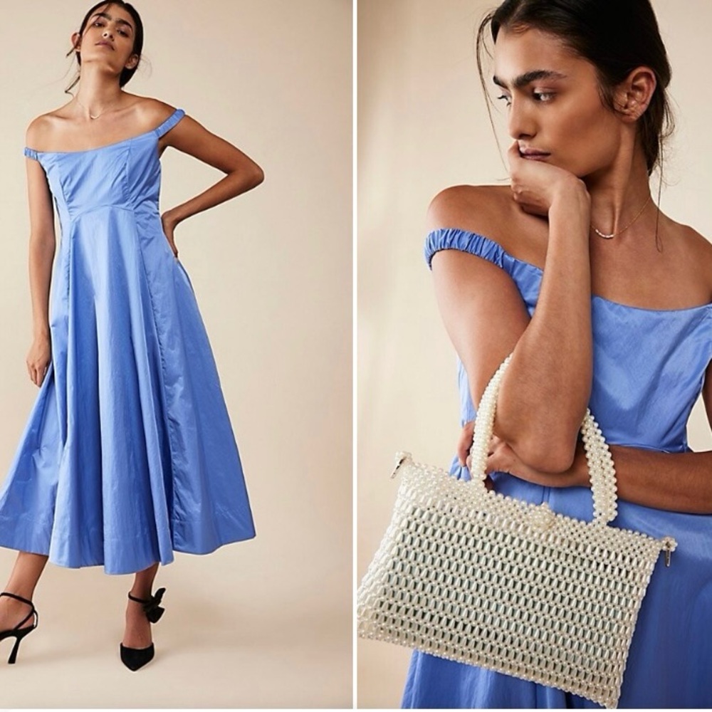 NEW Free People Alinda Iris Blue Special Occasion Midi Dress Size 6